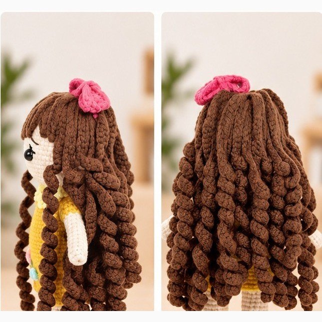 Clementine the Curly-Haired Doll – Crochet Keepsake Doll - Image 2