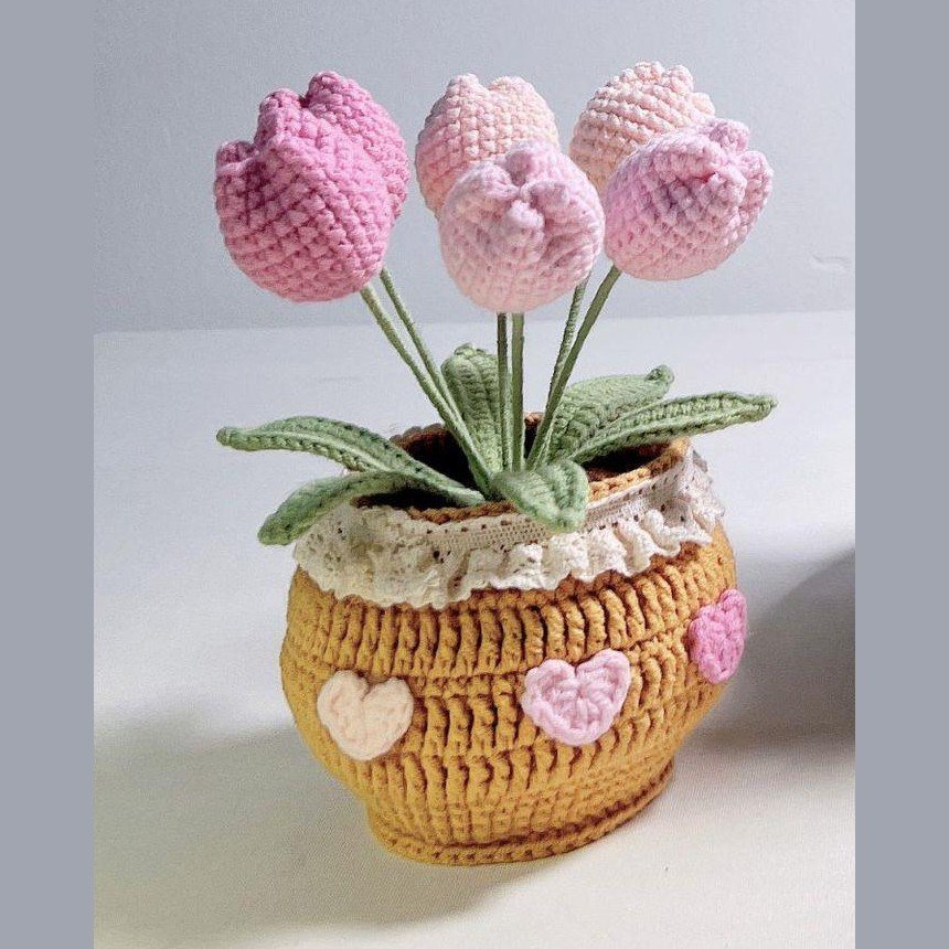 Crochet Tulip Pot Plant - Image 2