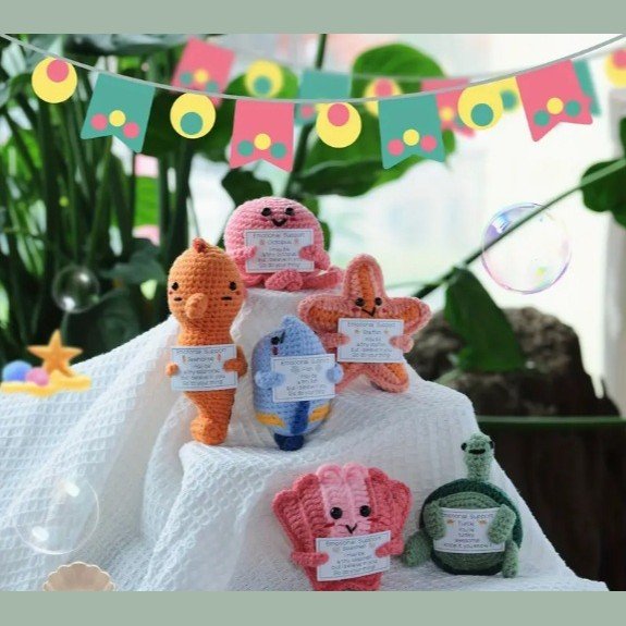 Inky, Starla & Sandy – Crochet Ocean Pals, Set of 3