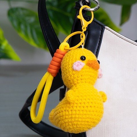 Puddle the Duck – Crochet Duck Bag Charm, Set of 2 - Image 2