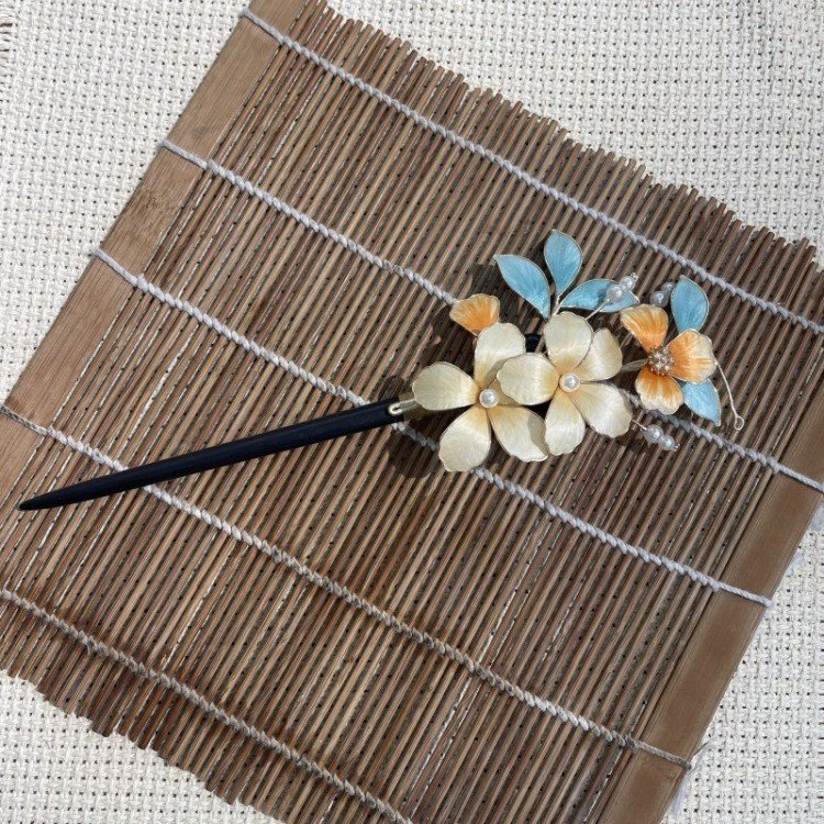 Silk Flower Cluster Hair Stick