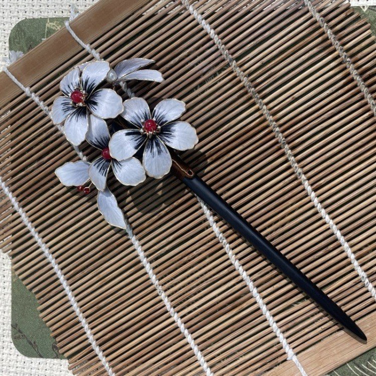 Silk Flower Cluster Hair Stick - Image 2