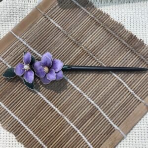 Silk Flower Hair Stick with Large Double Blooms